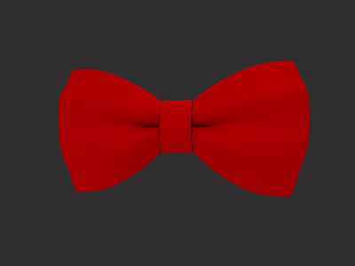 Elegant Red Bow Tie Ideal For Formal Events And Stylish Outfits 3d model