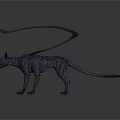 Fantasy Role And Creature 3D Model With Cat Like Body And Extended Tentacles