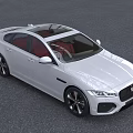 White Jaguar Sedan Modern Sporty Design With Red Interior Alloy Wheels And Front Grille