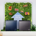 Modern Home Interior With Wine Beverage Cooler For Fresh Food Drinks And Decorative Plants