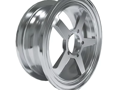 Shiny Silver Car Wheel With Five Spoke Design And Polished Metal Finish 3d model
