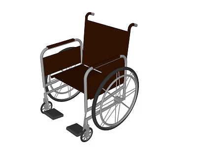 Medical Device Wheelchair With Sturdy Frame Comfortable Seat And Armrests 3d model