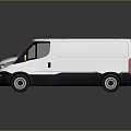 IVECO White Cargo Van Displayed With Gray Background And Reflection Effect 3d model