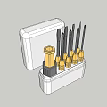 Professional Screwdriver Set With Various Size Bits And White Storage Case
