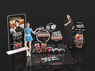 Commercial Display Equipment For Pepsi Cola Sugar Free Promotion Campaigns 3d model