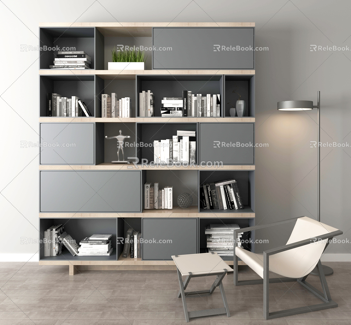 Modern bookcase model