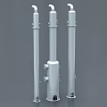 Vertical Industrial Equipment Metal Towers Featuring Pipes And Connecting Parts