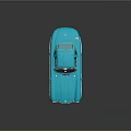 Turquoise Vintage Sports Car With Sleek Body Design And Chrome Wheels On Reflective Surface