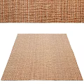 Natural Brown Woven Square Carpet with Textured Design for Living Room Home Decor