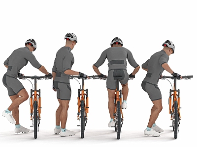 People ride a bike. 3d model