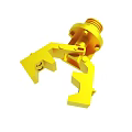 Yellow Mechanical Component With Metal Clamping Structure And Industrial Design 3d model