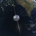 Satellite Orbiting Earth In Space With Night Lights And Continental View