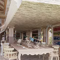 Cultural Center Interior With Classical Arched Ceiling Chandelier Large Clock And Staircase