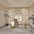 Product Display Studio Setup With Shelves Table Chair Plant And Camera Equipment