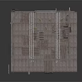 3D Interior Structure Model Featuring Industrial Floor Concrete Walls And Cylindrical Elements
