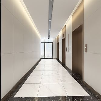 modern elevator hall elevator car 3d model