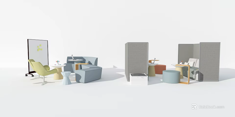 Modern Public Chairs With Colorful Design For Comfortable Public Rest Area Seating 3d model 