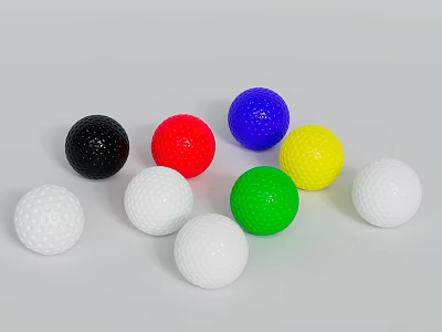 Assorted Color Golf Balls Sports Equipment For Training And Game Use 3d model