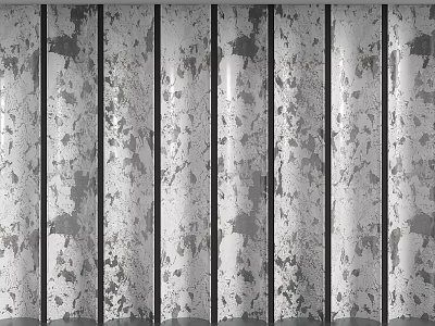 Gray Distressed Striped Background Wall Interior Design With Weathered Texture And Vertical Patterns 3d model