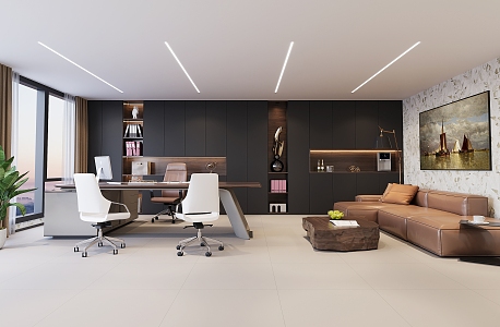 Modern Light Luxury Office of the President 3d model