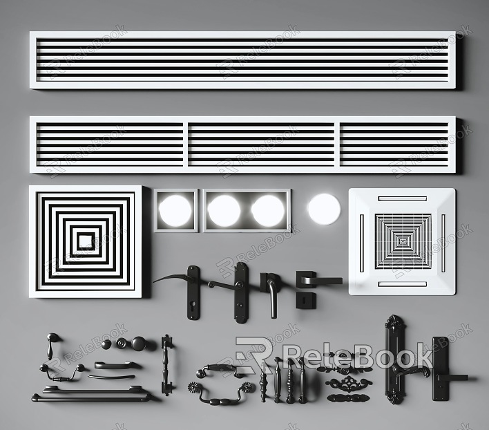 Modern air outlet air conditioning port hardware combination model