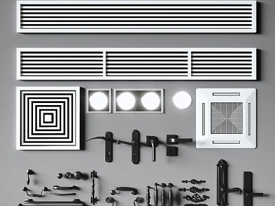 Modern air outlet air conditioning port hardware combination model