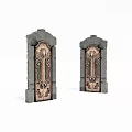 Two Decorative Stone Door Frames With Intricate Carvings And Ornate Details