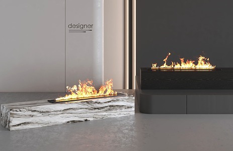 Modern Fireplace Flame 3d model