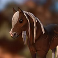 Brown Horse With White Mane And Tail Standing In Natural Outdoor Setting