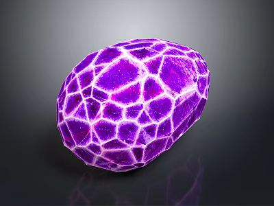Shiny Purple Oval Decorative Household Item With Cracked Honeycomb Texture For Home Decor 3d model