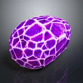 Shiny Purple Oval Decorative Household Item With Cracked Honeycomb Texture For Home Decor