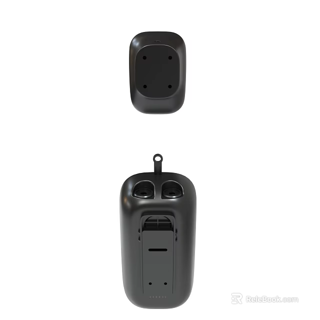 Black Portable Electronic Device With Dual Ports And Hanging Loop Design 3d model 