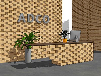 Modern Reception Desk Office Reception Desk 3d model