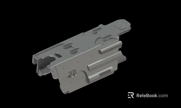 Industrial Gray Metal Mechanical Component With Structured Design And Precision Holes 3d model