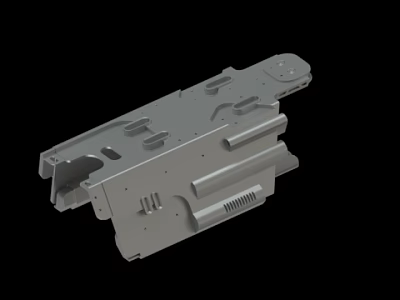 Industrial Gray Metal Mechanical Component With Structured Design And Precision Holes 3d model