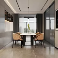 Modern Elegant Living and Dining Room Interior With Sofa Dining Table Fireplace and TV Wall
