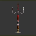Elegant Candelabra Designs With Red Silver And Gold Metal Bases For Home Interior Decor