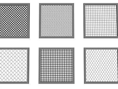 Various Decorative Interior Room Dividers With Different Grid And Mesh Patterns 3d model