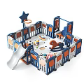Safe Children's Playpen With Slide Rocking Horse Basketball Hoop And Colorful Balls