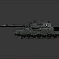 Armored Military Tank With Camouflage Paint Main Cannon Turret And Tracks