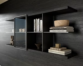 Modern Bookcase Decoration Bookcase Bookshelf Hanging Cabinet Bookcase 3d model