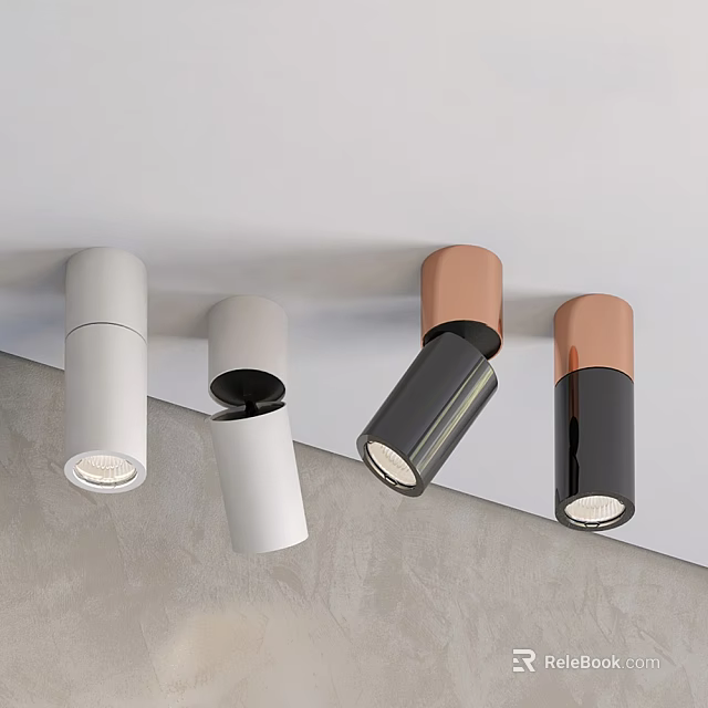Modern Downlights And Spotlights With White Black Copper Finish For Ceiling Installation 3d model 
