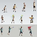 Modern multiplayer child character 3d model