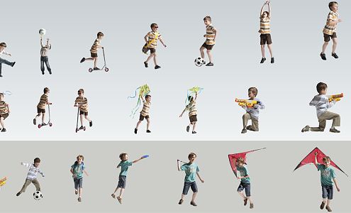 Modern multiplayer child character 3d model