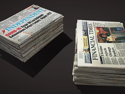 newspapers books a stack of newspapers 3d model