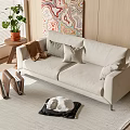 Modern double sofa side corner table 3d model