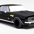 Black Classic Muscle Car With SS Badge V8 Sticker And Retro Design
