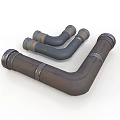 Industrial Metal Pipes With Various Bend Shapes And Metal Ring Fittings