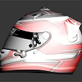 TAKAZU Racing Helmet Red White Black Modern Design Transparent Visor Sleek Finish