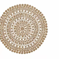 Woven Square Carpet With Intricate Geometric Pattern And Natural Fiber Texture
